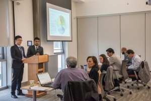 Two members of Georgia Tech’s team present their design.